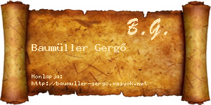 Baumüller Gergő névjegykártya